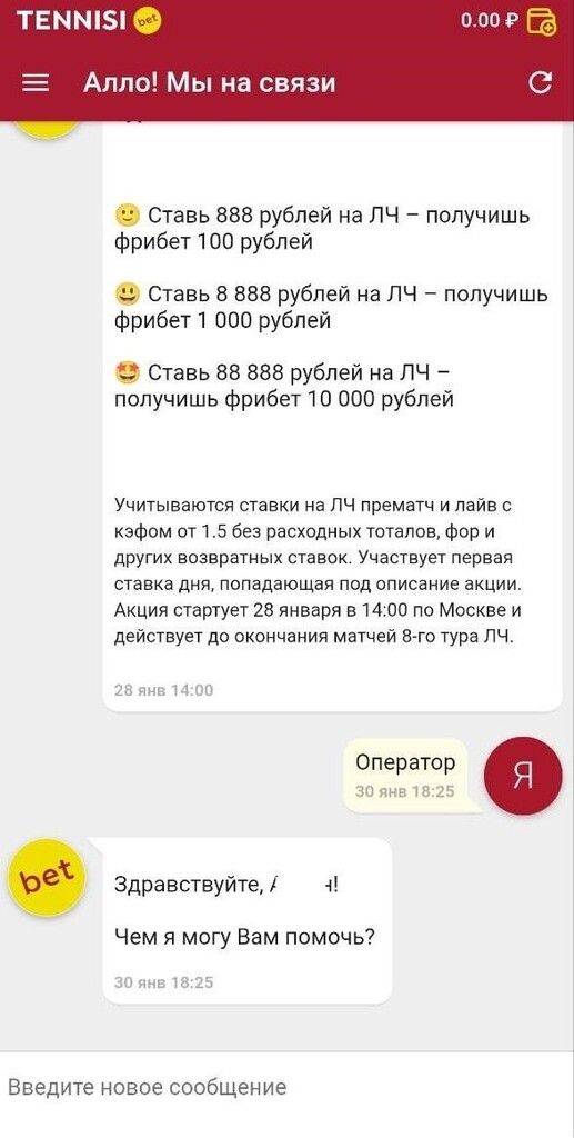 Служба поддержки Тенниси