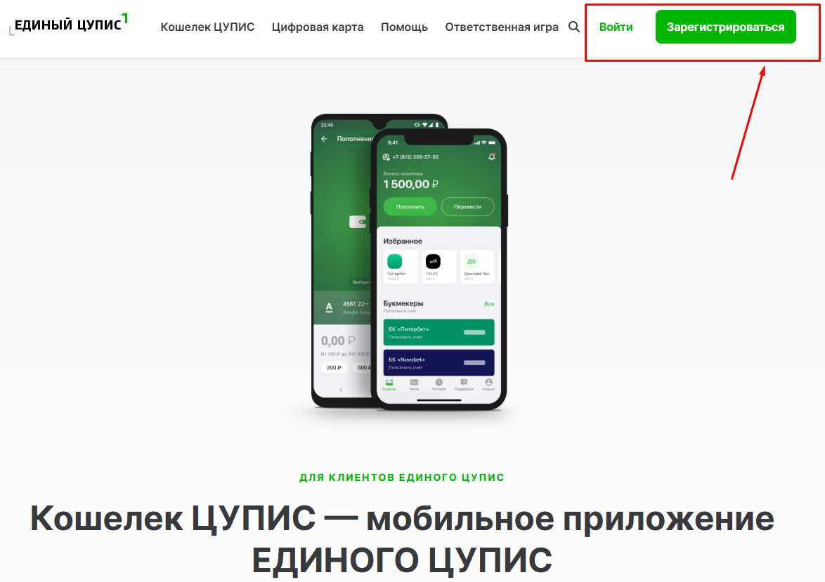 Пройдите регистрацию на ЦУПИСе для БалтБет