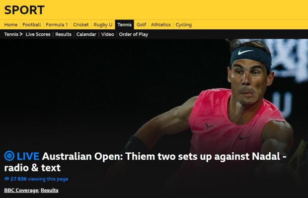 bbc sport теннис