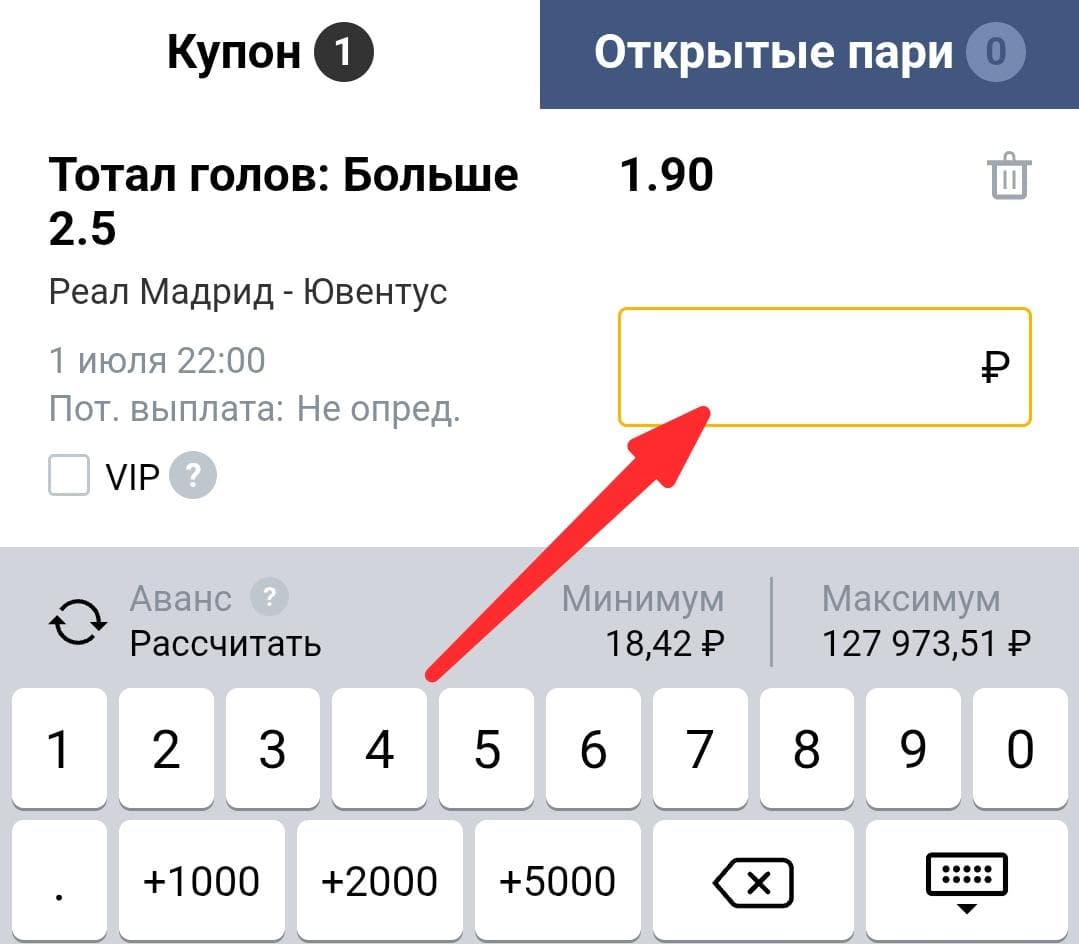 Введите сумму (минимум 18 рублей).