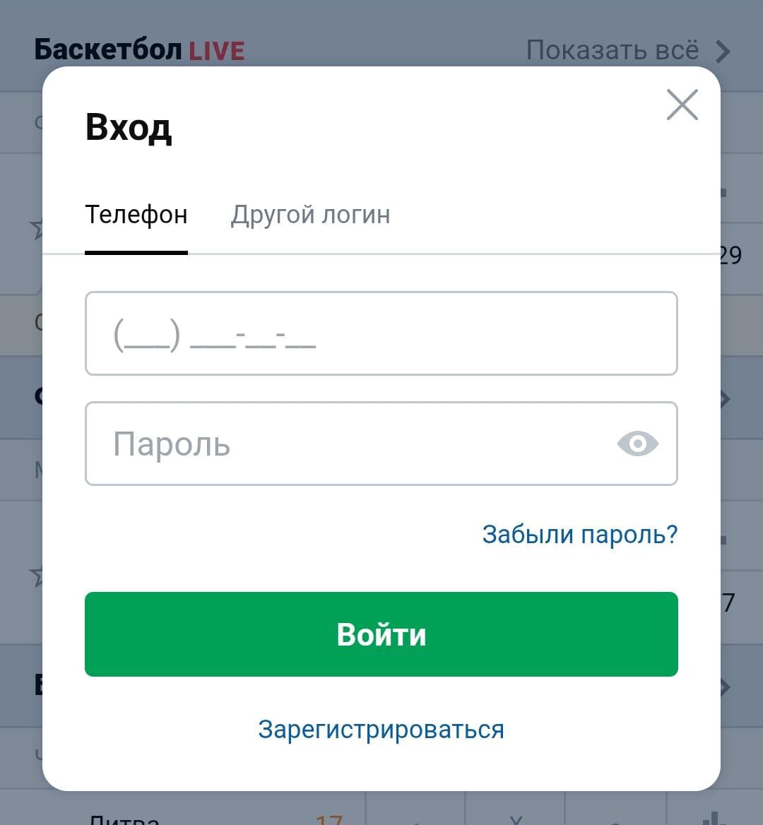Введите email/телефон и пароль.