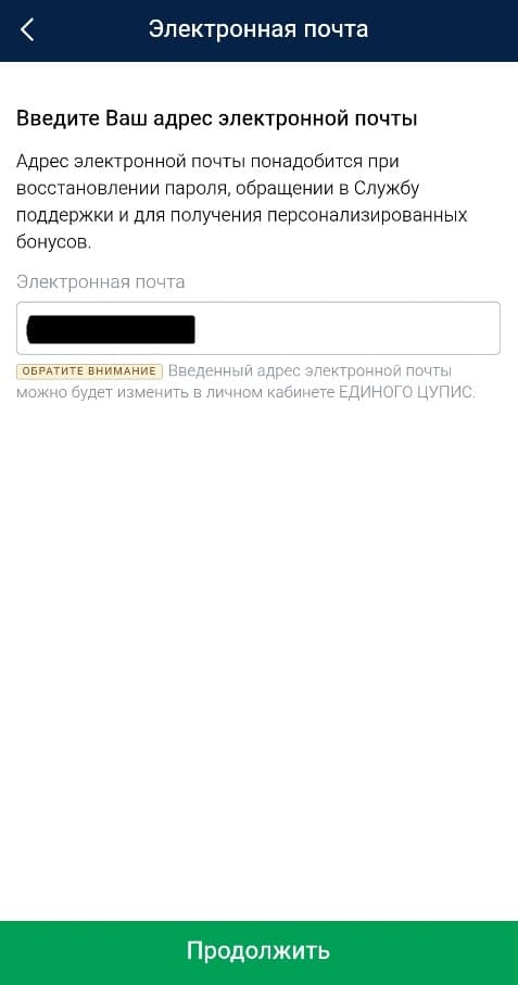 *Укажите емеил и кликните «Продолжить» (при необходимости).