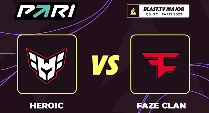 Беттор поставил 465 000 рублей на победу Heroic над FaZe в 1/4 финала BLAST.tv Paris Major 2023