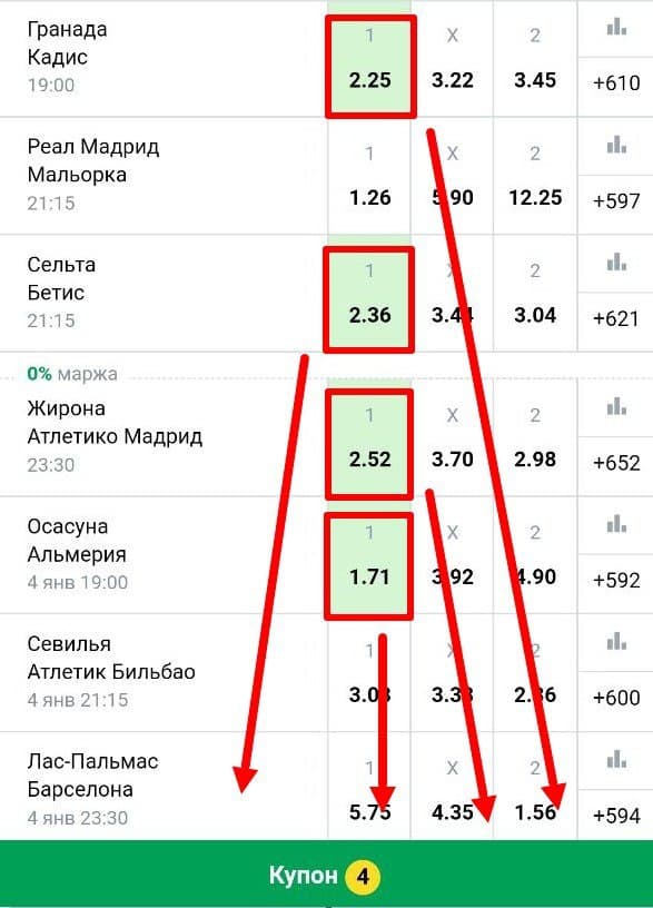 Как сделать мультиставку в БК