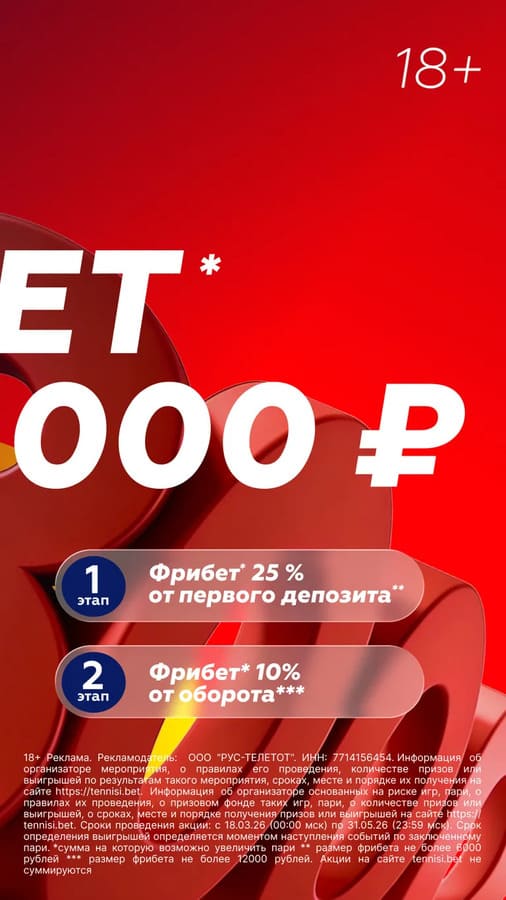 Условия фрибета в букмекерской конторе Тенниси