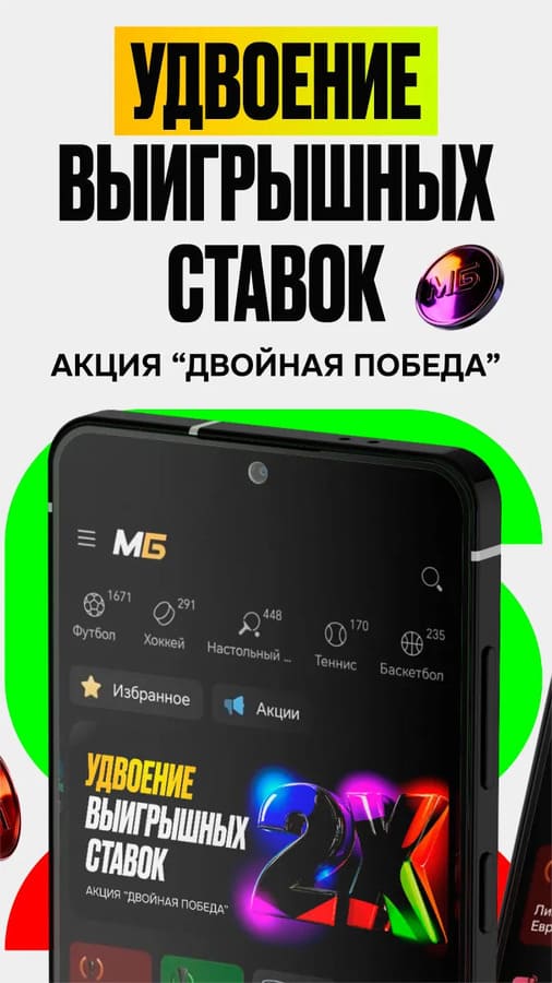 Акция Двойная победа в букмекерской конторе Мелбет
