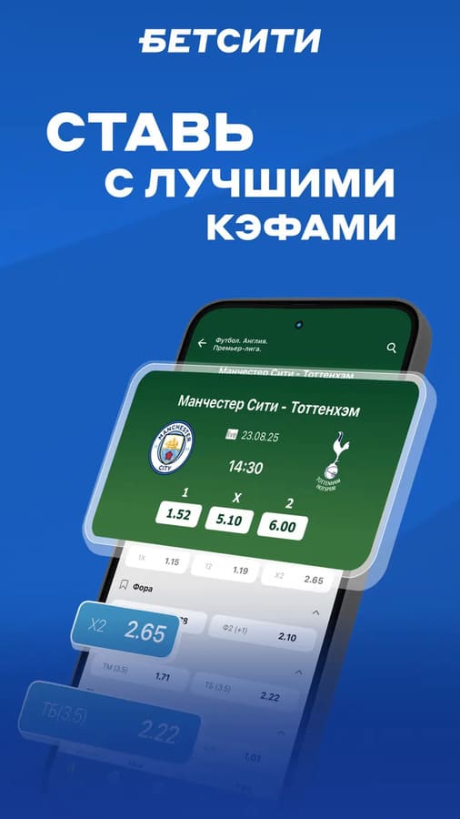 Ставки с лучшими кэфами в букмекерской конторе Бетсити