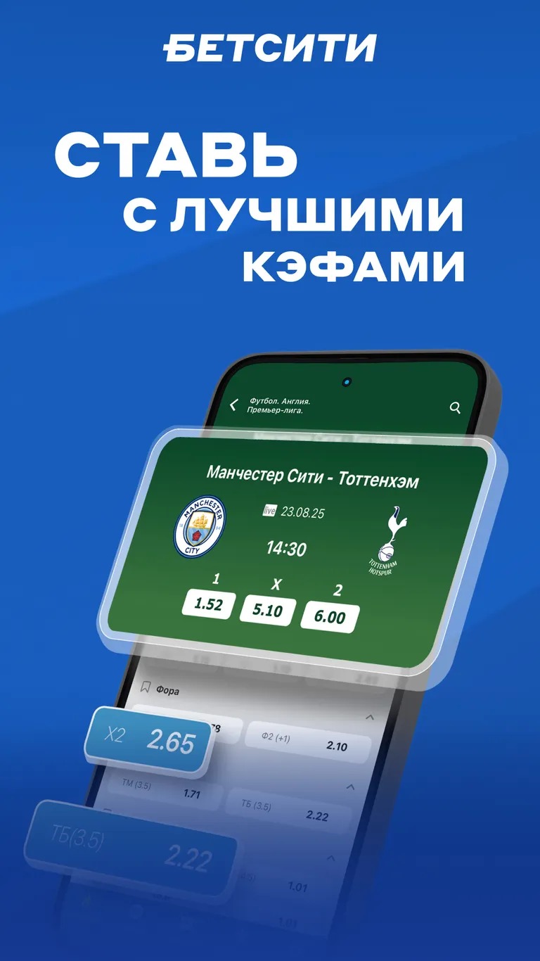 Коэффициенты букмекера Бетсити
