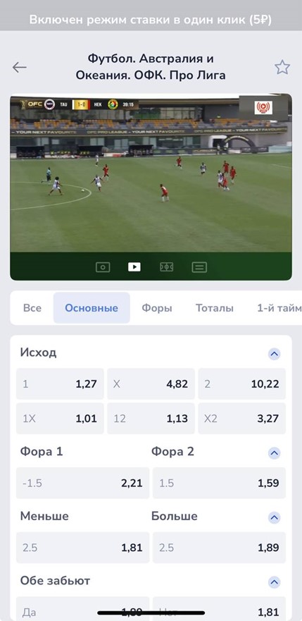 Роспись матча в букмекерской конторе Зенит