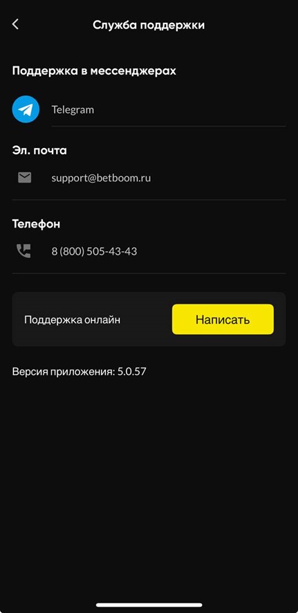 Служба поддержки в БК BetBoom