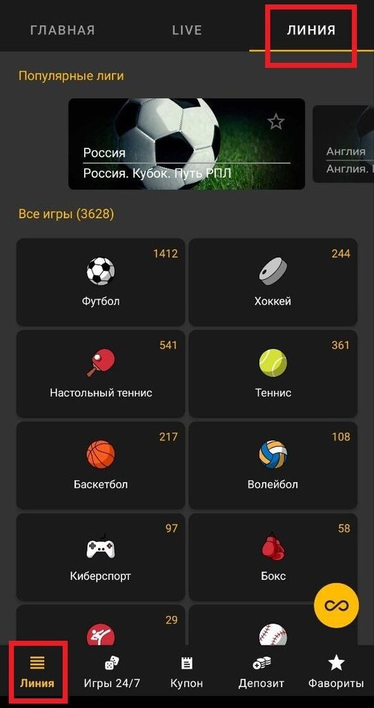 Линия ставок на Мелбет