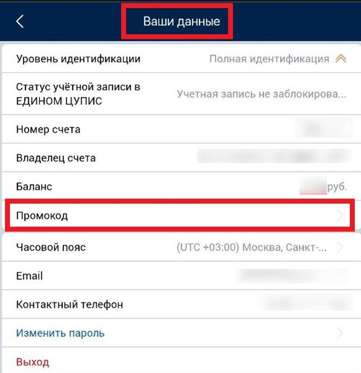 Полная идентификация в личном кабинете Зенит