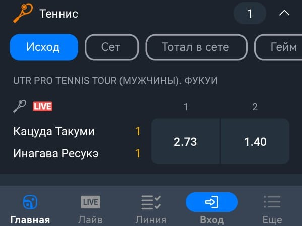 Ставка в приложении Балтбет