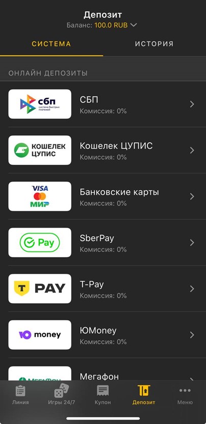 Депозит в букмекерской конторе Мелбет