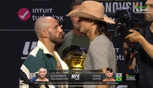Волкановски и Лопес провели битву взглядов в преддверии боя на UFC 314