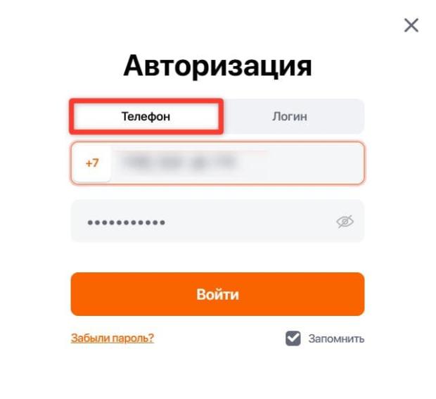 винлайн авторизация по номеру телефона
