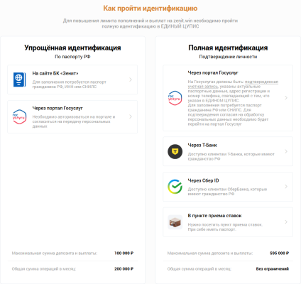 Начальный экран верификации зенит