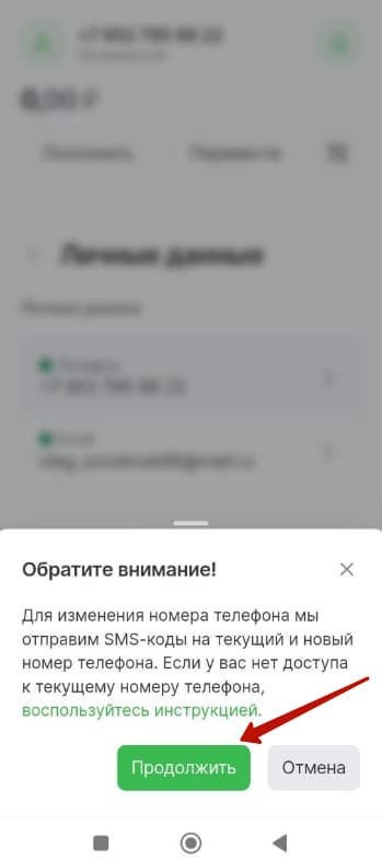 Выберите «Продолжить».