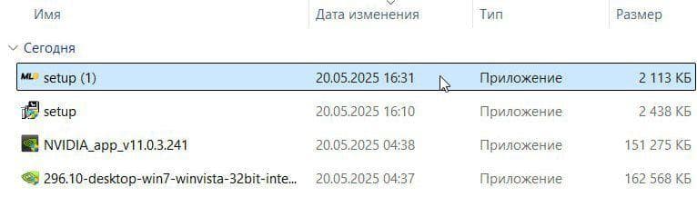 Найдите файл setup.exe в папке «Загрузки».