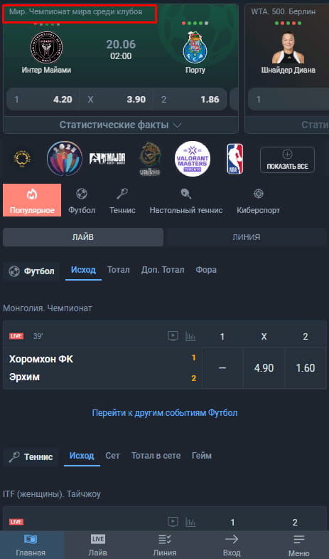 Интерфейс и функционал Балтбет