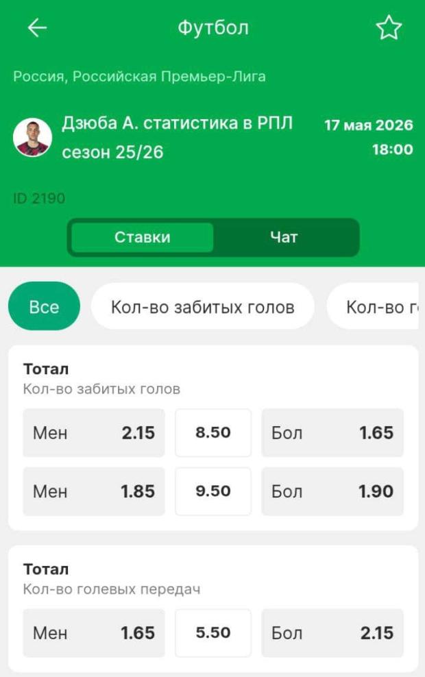 Скрин Лиги Ставок