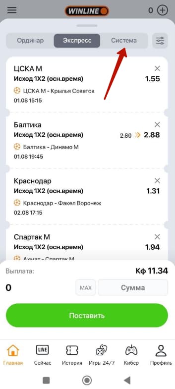 винлайн система