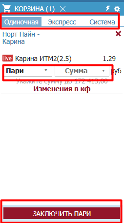 Укажите сумму ставки на Бетсити