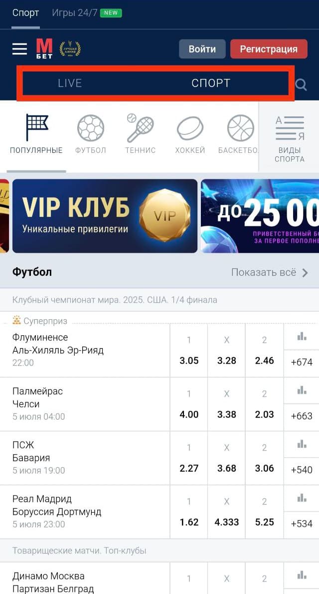 Основные разделы