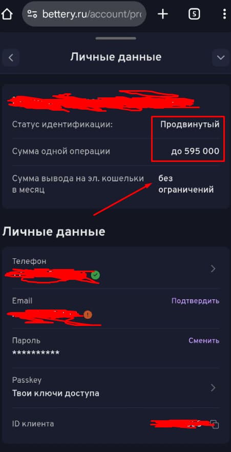 Как пройти полную верификацию в Bettery для снятия лимитов
