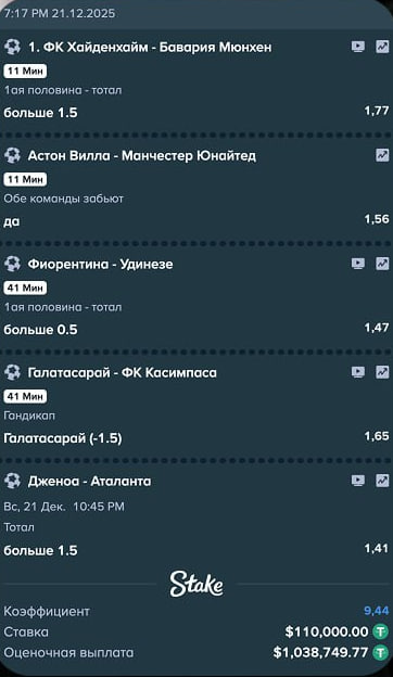 Скрин ставки