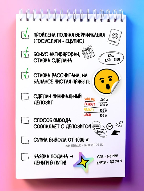 Инструкция по верификации и выводу средств в БК