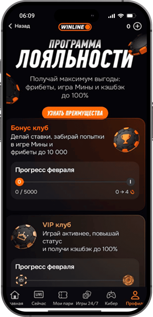 Программа лояльности БК Winline