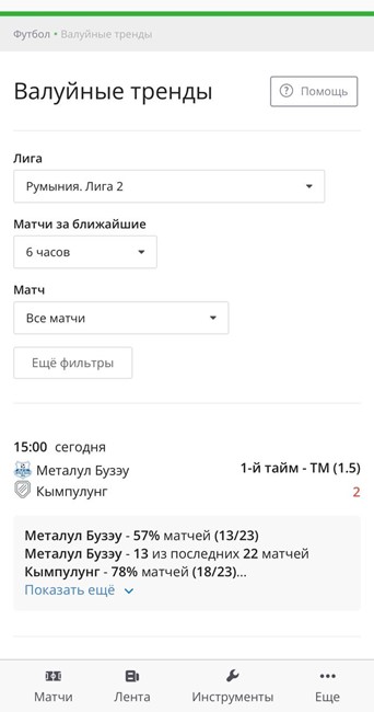 Валуйные тренды в ставках