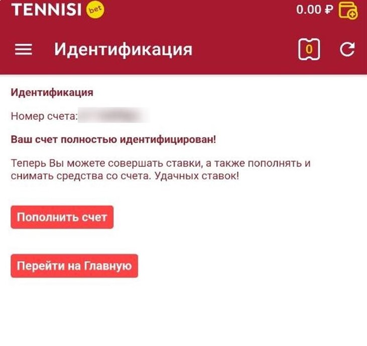 Полная идентификация в букмекерской конторе Тенниси