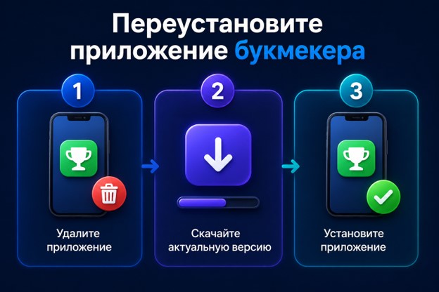Переустановите приложение БК