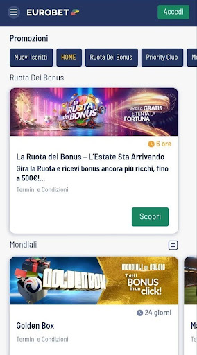 Бонусы и акции Eurobet