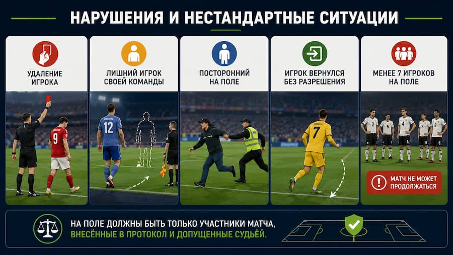 Нарушения, удаления и нестандартные ситуации