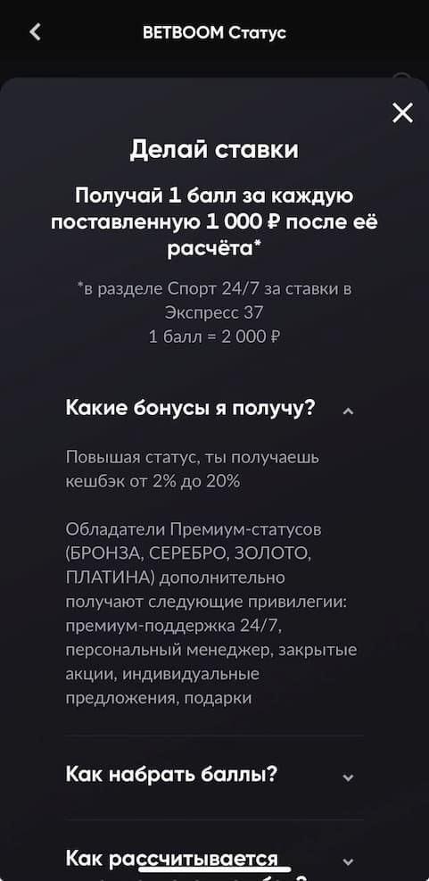 Premium-привилегии в букмекерской конторе