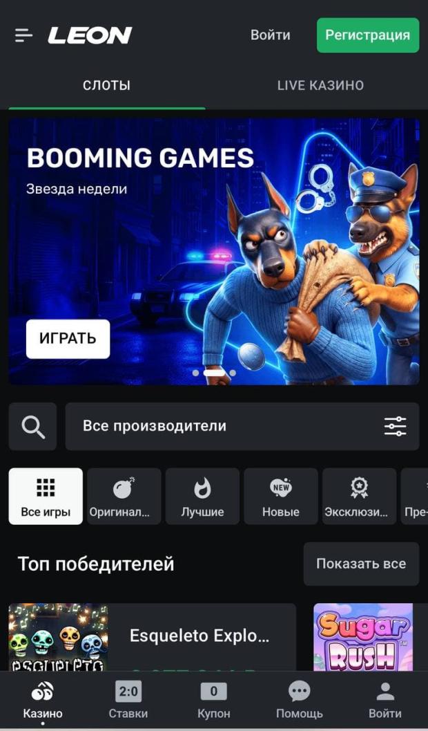 бк леон слоты