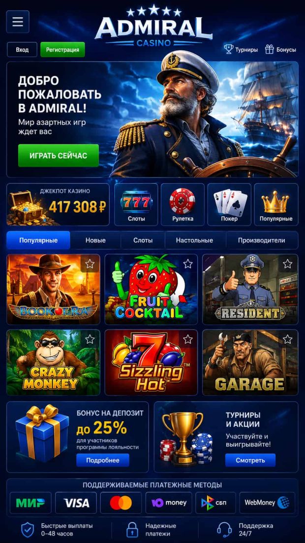 адмирал casino слоты